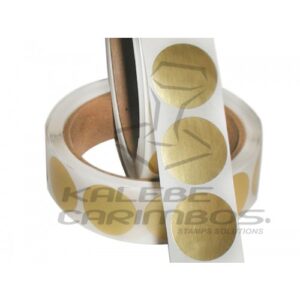 100 Selos Adesivo Dourado Liso 40mm Para Chancela