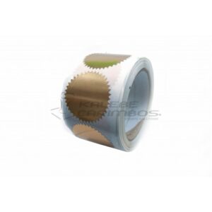 100 Selos Adesivo Dourado Serrilhado 50mm Para Chancela