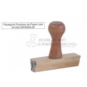 Carimbo de Madeira Tradicional 70x10mm - Modelo Assinatura