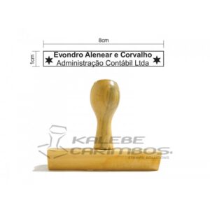 Carimbo de Madeira Tradicional 80x10mm