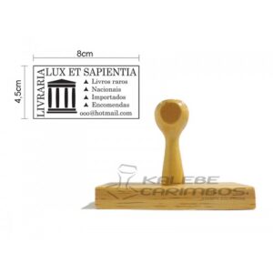 Carimbo de Madeira Tradicional - 80x45mm