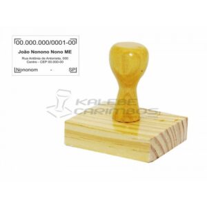 Carimbo de Madeira Tradicional - Modelo CNPJ 40x60mm