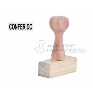 Carimbo de Madeira Tradicional 4X1,5mm - Modelo Conferido
