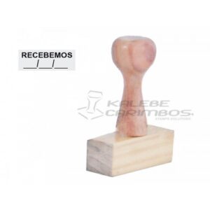 Carimbo de Madeira Tradicional 4X1,5mm - Modelo Recebemos