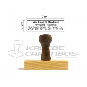 Carimbo de Madeira Tradicional 70x25mm
